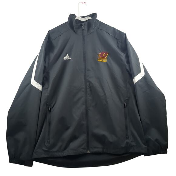 Adidas Central Michigan Large Black/White Team URec Warm Up Jacket Style 6985A - Picture 1 of 16